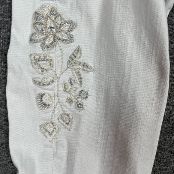 Miss Me Jeans Womens Size 24 Ankle Skinny White Floral Embroidery Party Preppy - Picture 5 of 13